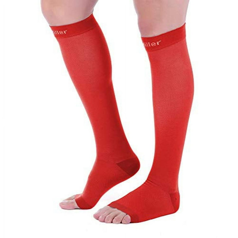 Doc Miller Open Toe Compression Socks, 15-20 mmHg, Toeless Compression  Socks Women and Men for Maternity, Improved Blood Circulation, Shin Splints  