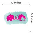 thumbnail image 4 of Babies Adorable Animal Wall Decal Decoration Mom Dad And Baby Cute Little Elephant Family Happy Playing Lasts Years and Easily Removable - Size: 40 In(W) x 24 In(H), 4 of 5