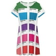 thumbnail image 3 of Shades of Pantone Colors Short Sleeve Dress Women Summer Evening Dresses Ladies Sundress, 3 of 7
