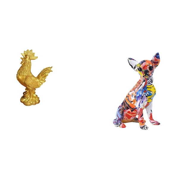 Escultura de pollo,Escultura de pollo,decoración del hogar,figura de gallo,Figura decorativa de gallo,estatua de resina animal,Figura decorativa,Estatua de perro coleccionable,decoración de