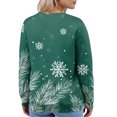 thumbnail image 7 of Women's Fashion Long Sleeve Christmas Snowman Snowflake Print Jacket Cardigan for Holiday Party and Casual Daily Wear,Green,S, 7 of 7
