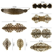 8pcs Vintage Metal Hair Clips, TSV Bronze Retro French Barrettes, Geometric Hollow Hair Pins for Women Girls, Hair Styling Accessories
