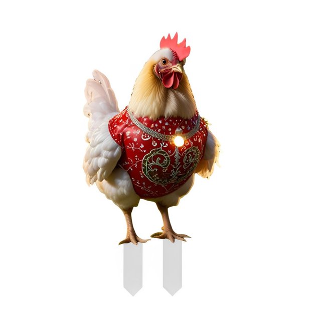 asddcavvf Christmas Animal Outdoor Garden Chicken Ground Plug Decoration Outdoor Christmas Animal Ground Plug 2D Small Garden Flags for outside with Sign Language Garden Label Outdoor Metal Cards for