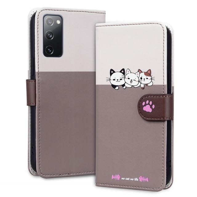 Compatible with Samsung Galaxy S20 FE 4G/ 5G Cute Animals Pattern Wallet Case with Card Slots Flip Cover