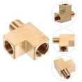 thumbnail image 1 of Mobutofu Brass Air Fittings Oil Pump Three Way Connector Copper Tee Structure Golden For Industrial Use 1Pack, 1 of 2