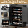 thumbnail image 5 of Shoe Cabinet with Doors, 7-Tier 28 Pair Shoe Cabinet Storage for Entryway, Hidden Narrow Shoe Cabinets with Adjustable Shelves, Slim Thin Shoe Rack Organizer for Hallway, Living Room, 5 of 6