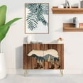 thumbnail image 2 of PixonSign Sideboard Buffet Cabinet, Kitchen Storage Cabinet with 2 Doors, Double Exposure Wood Panel Bear Forest, Cupboard Console Table for Dining Room - 35" L x 18" W x 29" H, 2 of 5