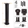 thumbnail image 4 of AKB Hardware Ensemble de 4 Pieds de Sofa en Métal à Hauteur Réglable – Design Rond Moderne, Acier Durable, Pieds Torsadables Réglables, Assemblage Facile (12 Pouces H Noir), 4 of 4