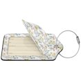 thumbnail image 2 of Naloa Floral Luggage Tag for Suitcase Leather Baggage Tag with Stainless Steel Loop Privacy Cover for Women Men Girls-1, 2 of 5