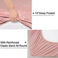 thumbnail image 3 of PHF Truly Velvet Fitted Sheet Twin Size, Luxury Super Soft Flannel Bottom Sheet with 15" Deep Pocket for Winter, Pink, 3 of 6