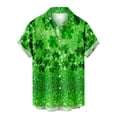 thumbnail image 2 of OKBOP Mens Button Up Shirts,Casual Birthday Summer Short Sleeve Beach Tropical Button Up Crew Neck T-shirt with Pocket Fathers Day Gift Clearance Green XXXL(14), 2 of 5