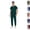 #03 Dark Green, variant on Mens Scrubs Set Stretch V Neck Medical Uniform Short Sleeve Top Jogger Pants Multi Pocket Nurse Workwear Easy Care Healthcare Uniform,M,Dark Green