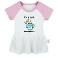 thumbnail image 2 of iDzn It's 5 A.M. Somewhere Funny Dresses For Baby, Newborn Babies Skirts, Infant Princess Dress, 0-24M Kids Graphic Clothes (Pink Raglan Dresses, 18-24 Months), 2 of 5