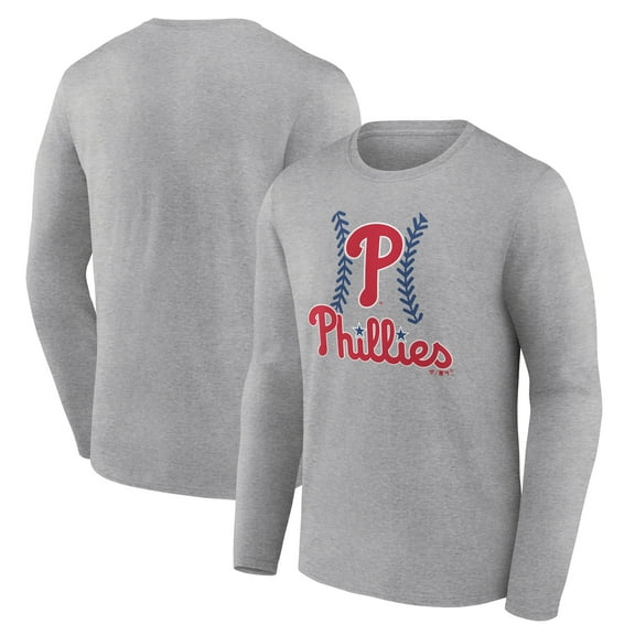 Men's Gray Philadelphia Phillies Fastball Long Sleeve T-Shirt