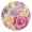 Gold, variant on Blooming Roses Round Wall Clock Silent Analog Battery Operated Black Pointer Home Decor 9.84" Diameter