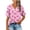 Pink, variant on Lorytime Oversized Shirts for Women Crew Neck Shirt Buttons Short Sleeve Basic Tops Casual Color Block Outfit White 2XL