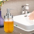 thumbnail image 2 of 480ml Bathroom Lotion Liquid Soap Stainless Steel Mason Jar Dispenser with Brush, 2 of 8