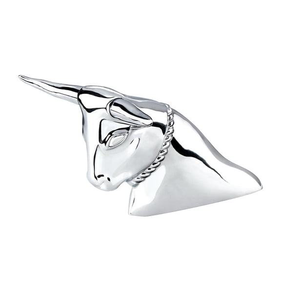 Chrome Long Horn Bull Hood Ornament