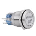 thumbnail image 2 of Car Engine Start Stop Push Button Switch - Waterproof Metal Material - White LED Light - 12V - Universal Fitment, 2 of 8