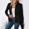 thumbnail image 2 of Women's Plus Size Heavy-Duty Beaded Jacket - Fashion Elegant Solid Color, Black, XXL, 2 of 5