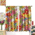 thumbnail image 3 of Boho Floral Vintage 70s Window Curtains, Hippie Bright Orange Flowers Groovy Drapes for Kids,Abstract Funny Art Print for Boys Girls Room Living Room Set 2 Panels,55x39 Inches, Style-6, 3 of 8