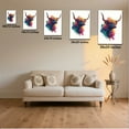 thumbnail image 2 of 16x24inchx1pcs Colorful Highland Cow Canvas Wall Art, 2 of 6