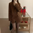 thumbnail image 6 of Blazers For Women Autumn New Suede Single Breasted Loose Suit Coat Chamois Leather Suede Jacket Suit Jackets Blazers & Sport Coats 1Pc Green L Fall Jackets For Women 2025, 6 of 9
