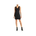 thumbnail image 3 of AQUA Womens Black Quilted Sleeveless V Neck Short Body Con Dress Size: XS, 3 of 3