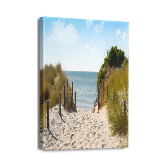 Ocean Whisper Stunning 12X16inch Beach Seascape Canvas Painting, Sea Nature Wall Art Pictures, Ideal Décor for Living Room, Bedroom, or Office, Ready to Hang Home Decoration