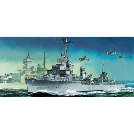 Full Action Model Kit - Dragon Models German Z-38 Destroyer Boat Building Kit, 1/700 Scale, One waterline or one full-hull version can be assembled By Dragon Models USA
