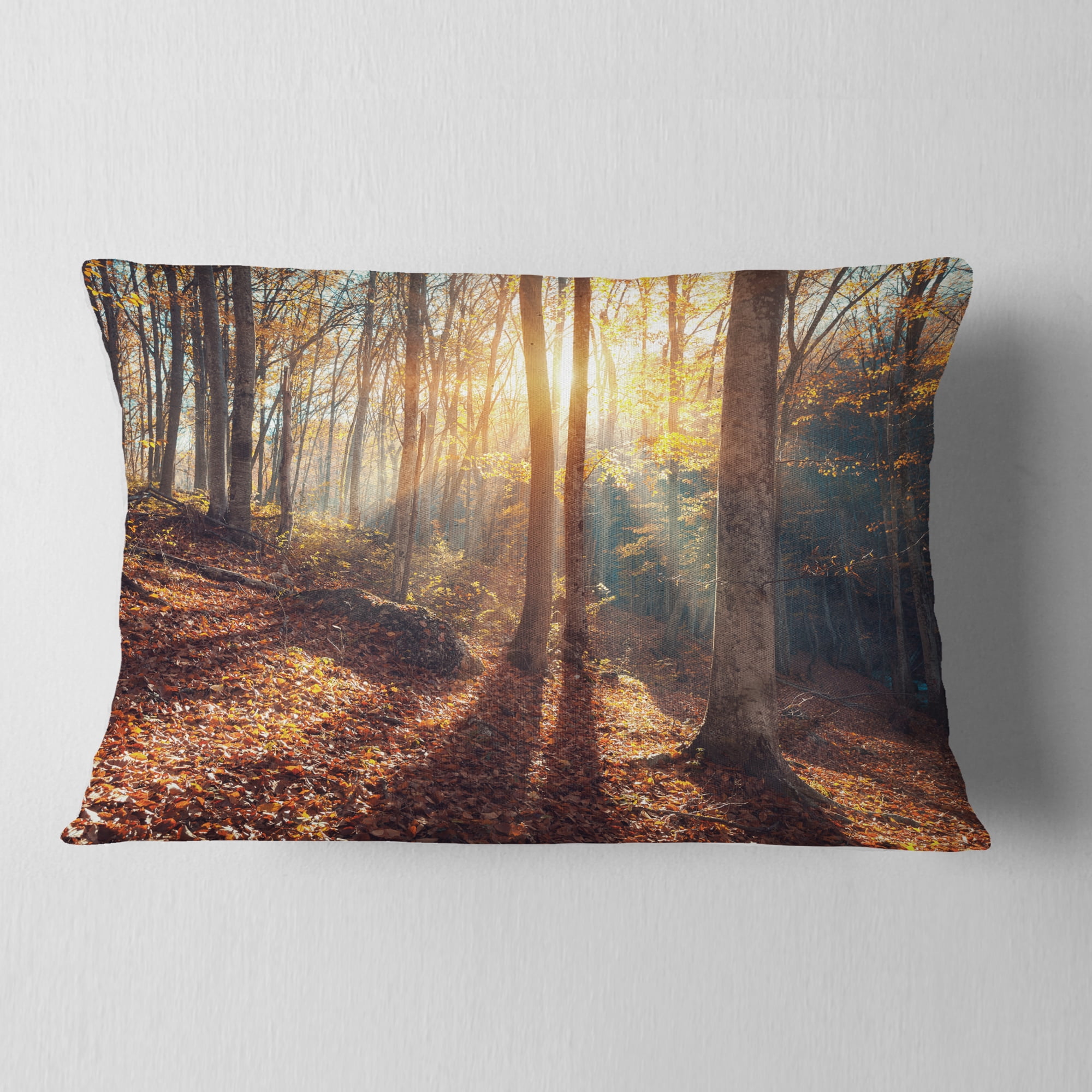 Designart Crimean Mountains Autumn - Landscape Photography Throw Pillow - 12x20
