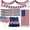 9 Pcs Bundle 2, variant on PMU 96 Pcs 4th of July Party Decor Table Set – American Flag Plates, Napkins, Dessert Cups, Tablecloth Cover, Centerpiece, Toothpicks, Drink Umbrellas – Patriotic Table Decorations Bundle