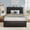 Black, variant on Bolvdo Bed Frame with Linen Upholstered Headboard, Lockable Storage, Queen Size, Gray