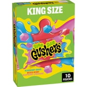 Gushers Super Sour Fruit Flavored Snacks, King Size Pouches, 10 Ct, 20 oz
