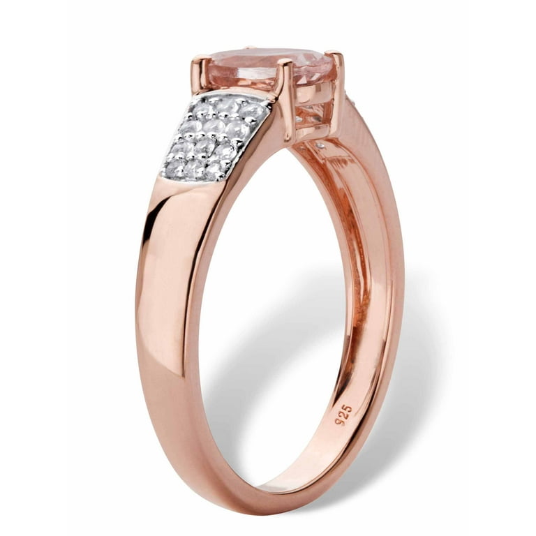 Morganite and White Topaz Ring Rose Gold-plated Sterling Silver Morganite and White Topaz Ring Rose Gold-plated Sterling Silver