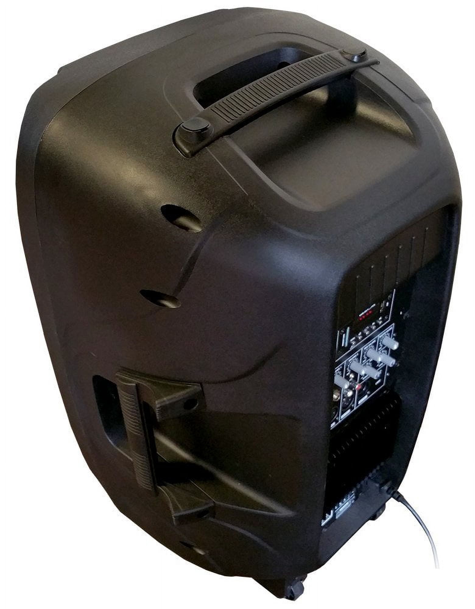 Lighted Powered 15" DJ Speaker - 800 Watts - Bluetooth, MP3, USB, SD, FM Radio or plug in your laptop or iPhone - Plug and Play - Light Show Included - Adkins Professional Audio