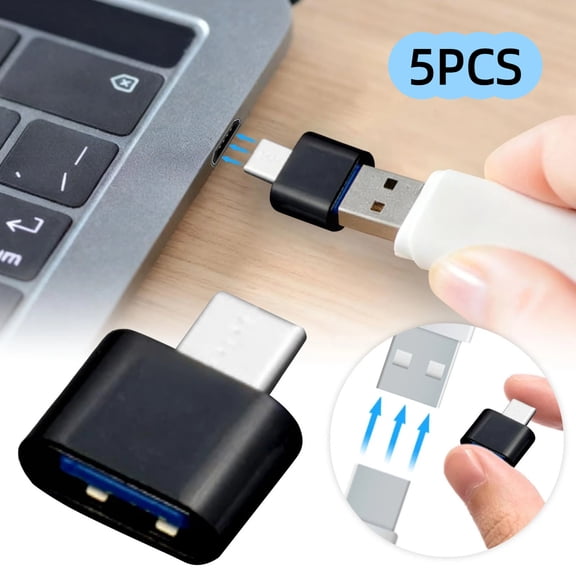 5PCS Universal Travel Adapter with USB-C, Worldwide International Power Converter Plug for Laptops, Phones & Electronics, Multiple Interchangeable Heads