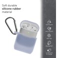 thumbnail image 4 of AirPods Case [Front LED Visible], GMYLE Silicone Protective Shockproof Earbuds Case Cover Skin with Keychain Kit Set Compatible for Apple AirPods 1 & 2 (Grayish Purple), 4 of 6