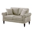 thumbnail image 2 of Furniture of America Elm Chenille Upholstered Loveseat in Light Brown, 2 of 9