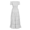 thumbnail image 4 of Yuwull Women'S Plus Size White Tassel Dress Formal Evening Dress Sleeveless Maxi Dresses Cocktail Dresses White, 4 of 6