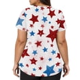 thumbnail image 5 of Womens 250th Anniversary USA Scrub Tops Casual V Neck USA Flag Print Scrubs Short Sleeve Independence Day Patriotic Scrub Shirts Nursing Workwear Medical Nurse Uniform with Pockets Multicolor XL, 5 of 5