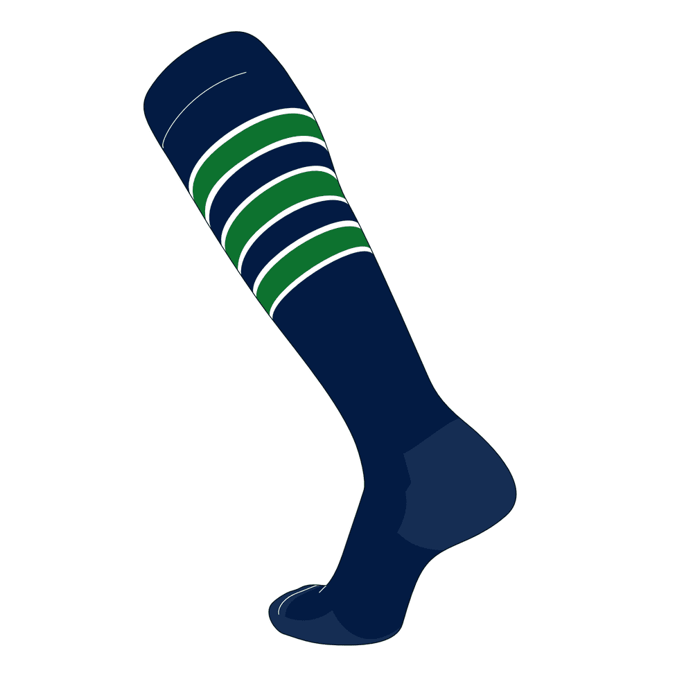 TCK Elite Baseball Football Knee High Striped Socks (D) Navy, White