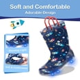 thumbnail image 5 of FUNCOO PLUS Toddler Kids Rain Boots Boys Light Up Waterproof Boots with Handles, Navy Space, Toddler Size 6, 5 of 7