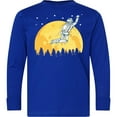 thumbnail image 3 of Inktastic Space Outerspace Moon and Astronaut Long Sleeve Youth T-Shirt, 3 of 5