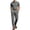 Gray, variant on Dressy Two Piece Set for Knitted Short Sleeve Shirt & Pants Business Casual Office Outfit Spring Summer 2 PC Sets Gray S