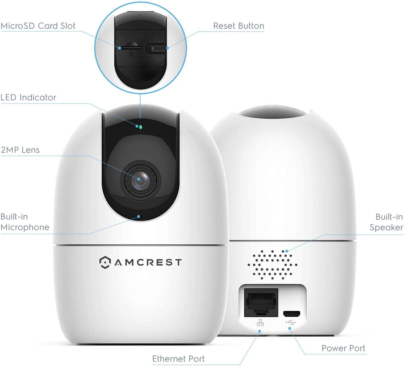 Amcrest 1080P WiFi Camera Indoor, Nanny Cam, Dog Camera, Sound & Baby Monitor, Human & Pet Detection, Motion-Tracking, w/ 2-Way Audio, Phone App, Pan/Tilt Wireless IP Camera, Night Vision, Smart Home