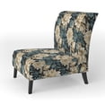thumbnail image 3 of Designart "Sky Blue Petal Harmony" White Floral Upholstered Accent Chair - Cottage Arm Chair For Bedroom, 3 of 5