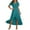 Green, variant on Plus Size Swing Dresses for Womens 2026 Fashion Summer Wrap V-Neck Short-Sleeve Maxi Dress With High Slit Multiple Colors