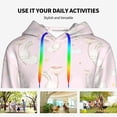 thumbnail image 4 of Fotbe Rainboe And Rabbit Pattern Womens Long Sleeve Hoodie, Pullover Hooded Sweatshirt, Kangaroo Pocket Hoodie with Eye-catching Drawstrings-XX-Large, 4 of 7