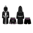 thumbnail image 1 of Yhong Kids Boys Boxing Costume Halloween Boxer Cosplay Dress Up Satin Boxing Robe with Belt and Shorts Set Pink&Silver 14, 1 of 6